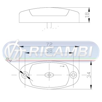 1 - FANALINO INGOMBRO 3 LED ARANCIO
