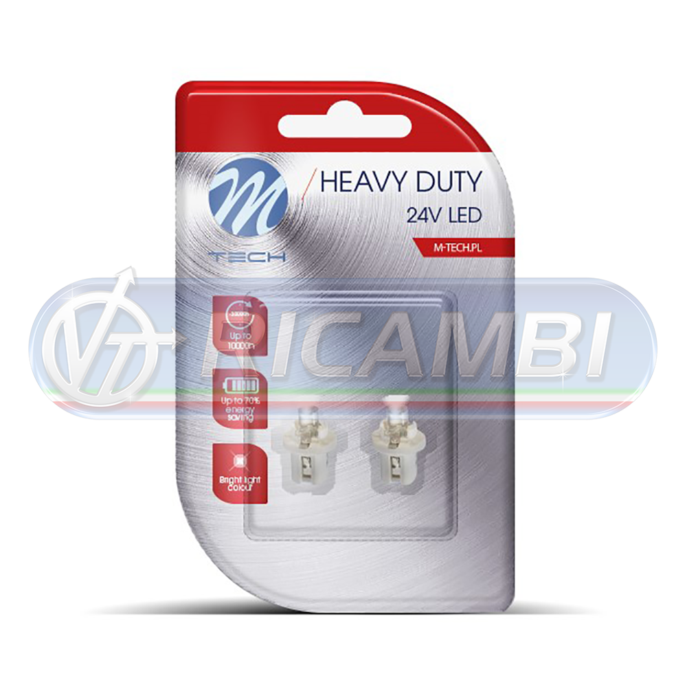 1 - LAMPADINA QUADRO B8,5D 24V LED IN COPPIA
