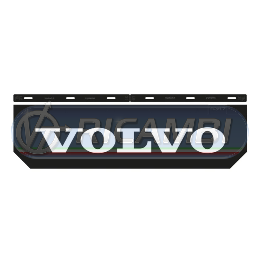 1 - PARASPRUZZI 62x17 CM NERO C/SCRITTA VOLVO