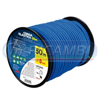 1 - FUNE ELASTICA IN BOBINA 50 MT BLU DIAM. 8 MM