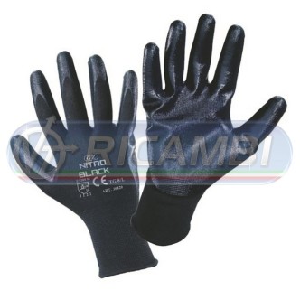 1 - GUANTI POLIESTERE SPALMATI IN NITRILE NERO TG 9
