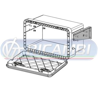 1 - STAFFE SUPP. CASSETTA TERMOPLASTICA 550 mm IN COPPIA
