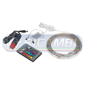1 - LAMPADA LED A STRISCIA 12/24V 60 LED 16 COLORI L. 200 CM C/ TELECOMANDO