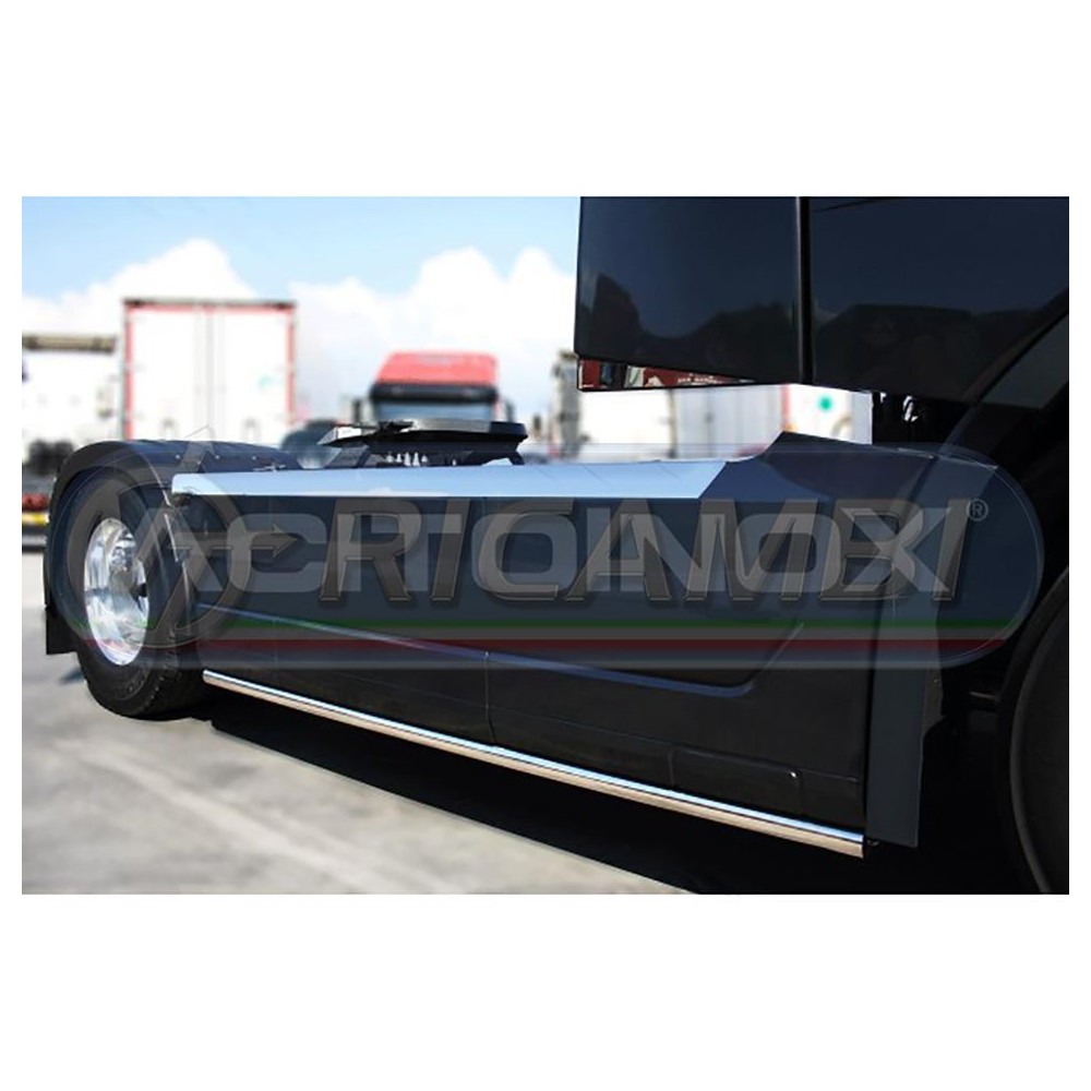 1 - COPRICARENA INOX VOLVO FH 4 EURO 5 C/BATTERIE LAT. SX IN COPPIA
