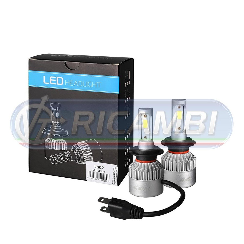 1 - KIT LAMPADINE H7 LED 9-32V 40W 10.000 LUMEN IN COPPIA