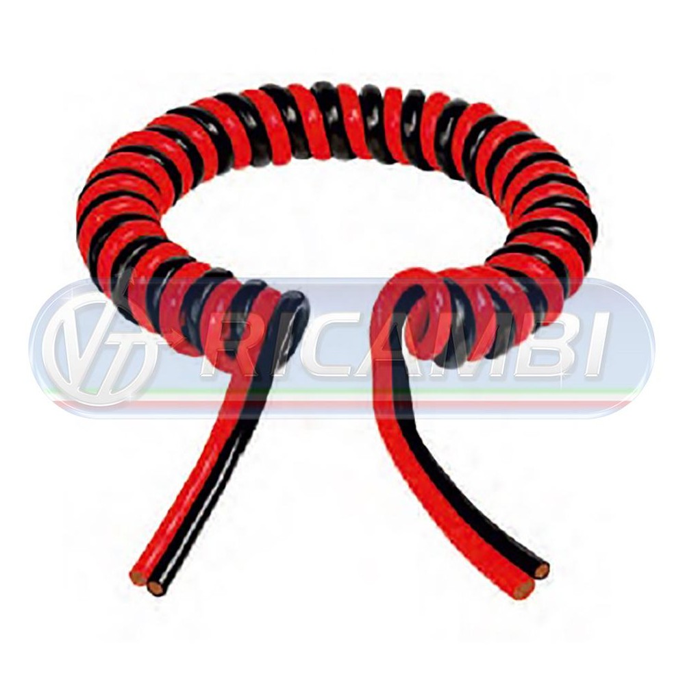 1 - CAVO ELETTRICO DOPPIO ROSSO/NERO A SPIRALE 35 MMQ 3,5 MT