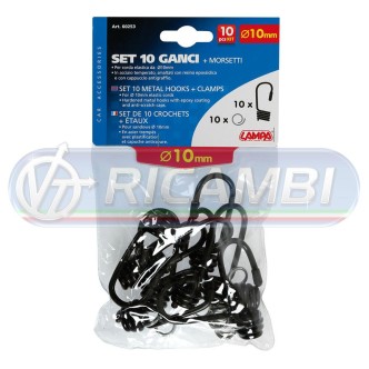 1 - GANCI FUNE ELASTICA KIT 10 PZI DIAM. 10 MM
