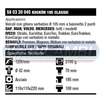 1 - ANTIFURTO KOCKON DIAM.105-80 mm S/TAPPO