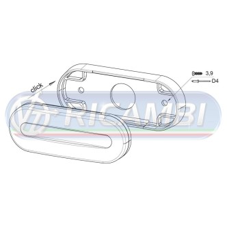 1 - FANALINO INGOMBRO STRISCIA A LED ADR ROSSO