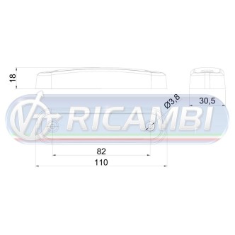 1 - FANALINO INGOMBRO TRASPARENTE STRISCIA A LED VERDE