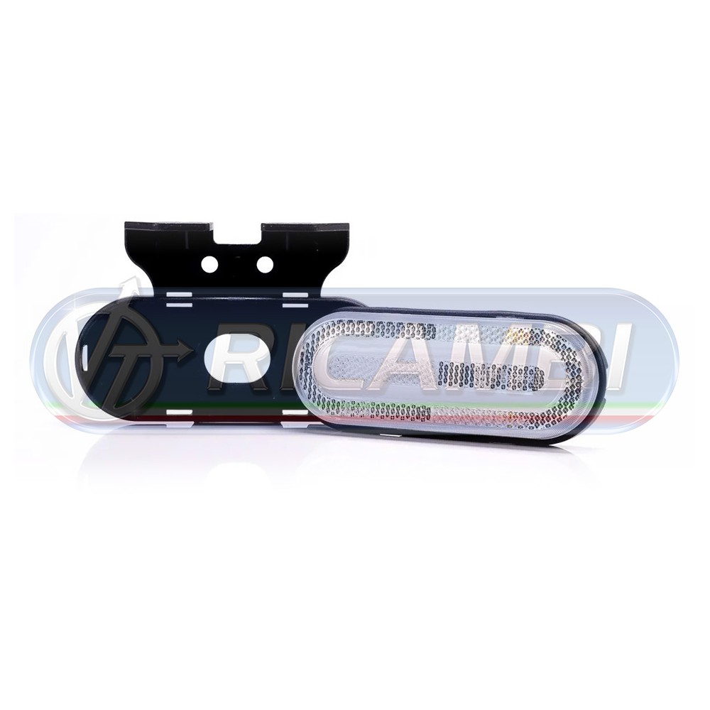 1 - FANALINO INGOMBRO STRISCIA A LED A ELLISSE C/STAFFA BIANCO