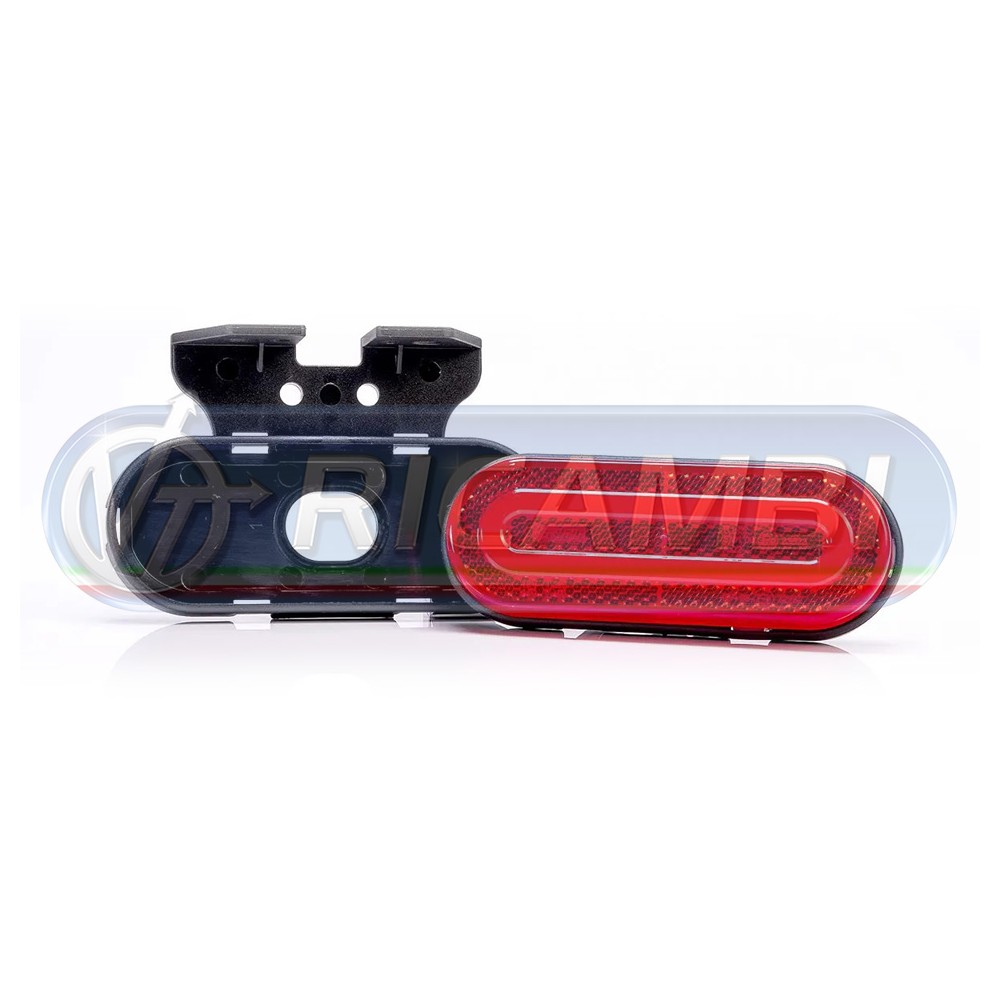 1 - FANALINO INGOMBRO STRISCIA A LED A ELLISSE C/STAFFA ROSSO