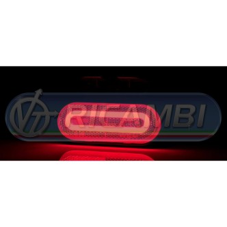 1 - FANALINO INGOMBRO STRISCIA A LED A ELLISSE C/STAFFA ROSSO