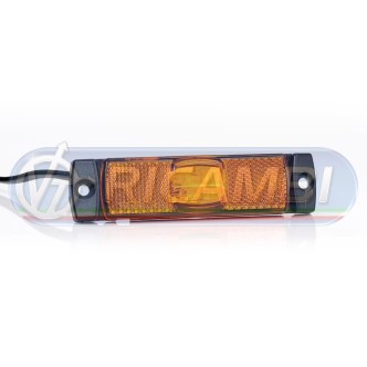 1 - FANALINO INGOMBRO 4 LED CENTRALI 12/24V ARANCIO