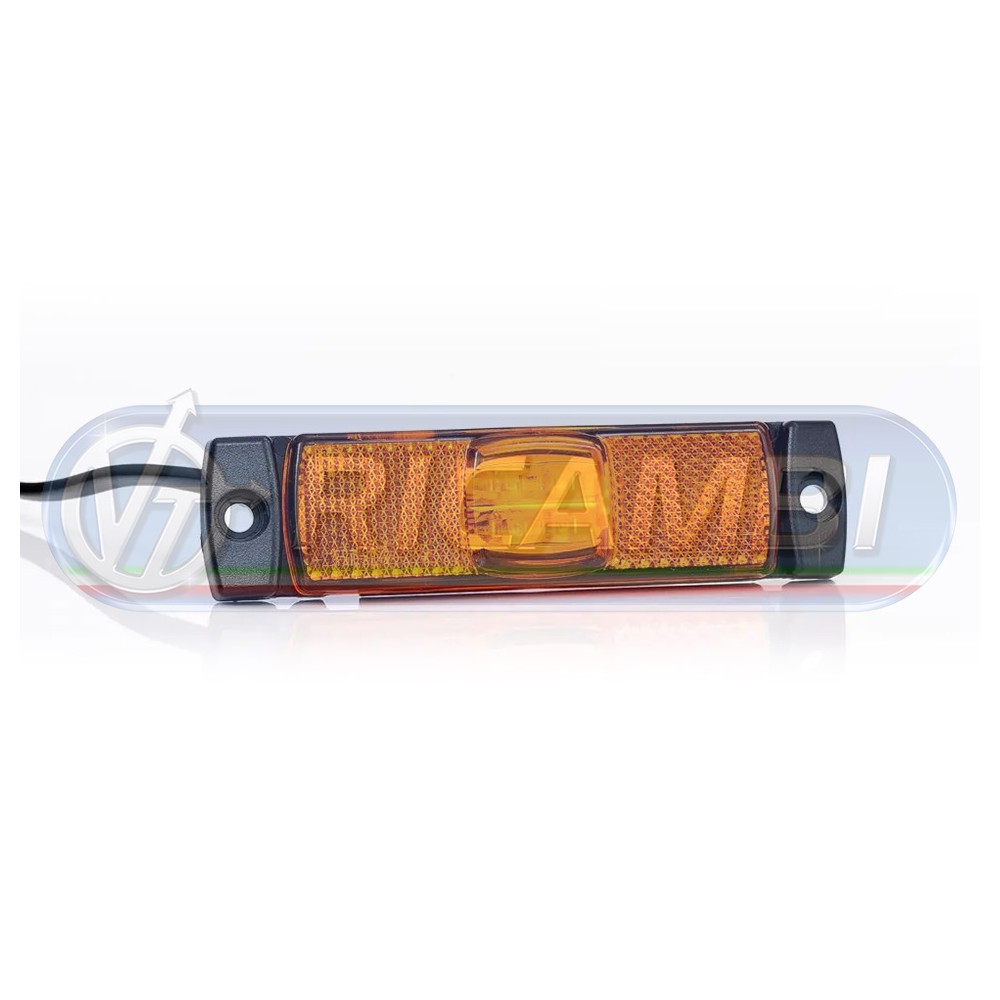 1 - FANALINO INGOMBRO 4 LED CENTRALI 12/24V ARANCIO