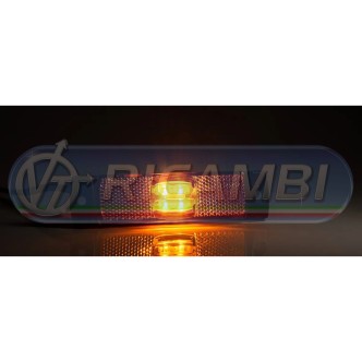 1 - FANALINO INGOMBRO 4 LED CENTRALI 12/24V ARANCIO