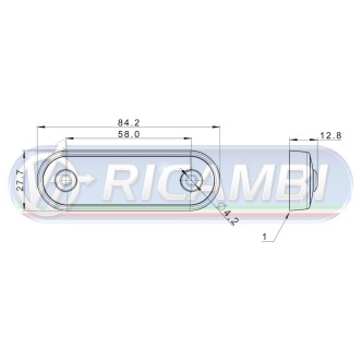 1 - FANALINO INGOMBRO A INCASSO 4 LED ROSSO