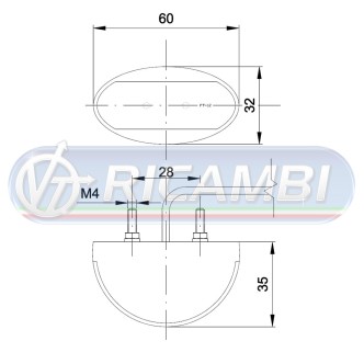 1 - FANALINO INGOMBRO C/VITI 2 LED BIANCO
