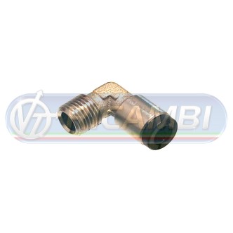 1 - RACCORDO INTERMEDIO RAPIDO GOMITO METALLO 1/4 CONICO DIAM.6