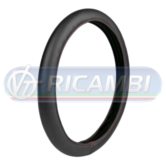 1 - COPRIVOLANTE M 44-46 CM NEOPRENE + SIMILPELLE NERO/ROSSO