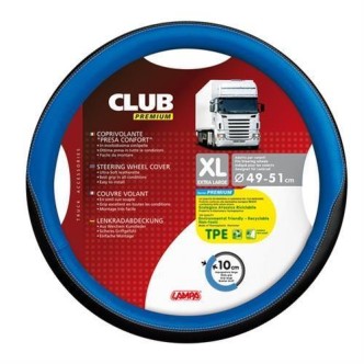 1 - COPRIVOLANTE XL 49-51 CM SIMILPELLE NERO/BLU