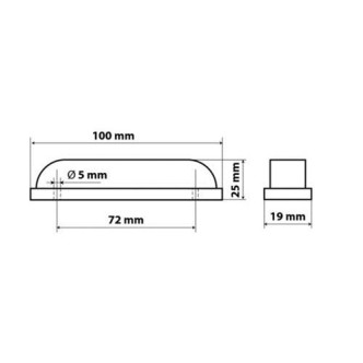 1 - LAMPADA LED A STRICIA DA 6 LED BIANCA 24V