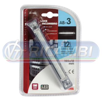 1 - LAMPADA LED LUCE INGOMBRO A 12 LED 24V BIANCA