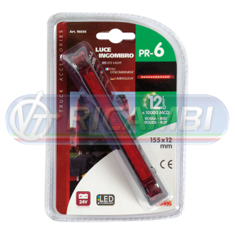 1 - LAMPADA LED LUCE INGOMBRO A 12 LED 24V ROSSA