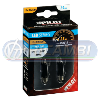 1 - LAMPADINA SILURO 24V 39 mm HYPER LED COPPIA