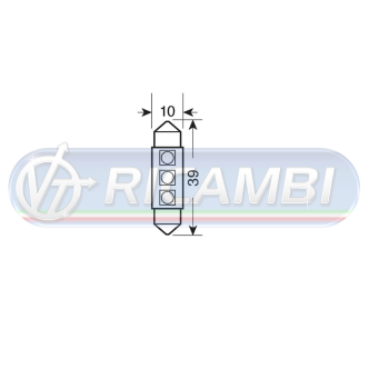 1 - LAMPADINA SILURO 24V 39 mm HYPER LED COPPIA
