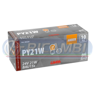 1 - LAMPADINA BAU15S 24V 21W ARANCIONE