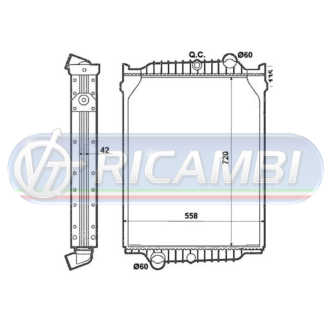 1 - RADIATORE LIQUIDO RAFF. VOLVO FL6 629 TITANX