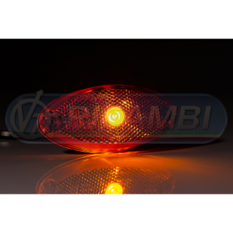 1 - FANALINO INGOMBRO 1 LED OVALE C/STAFFA ARANCIO