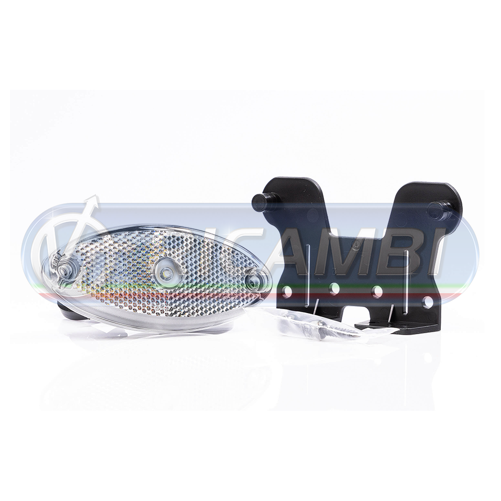 1 - FANALINO INGOMBRO 1 LED OVALE C/STAFFA BIANCO