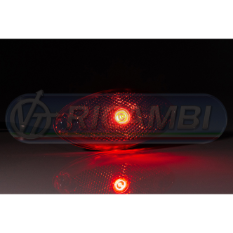 1 - FANALINO INGOMBRO 1 LED OVALE C/STAFFA ROSSO