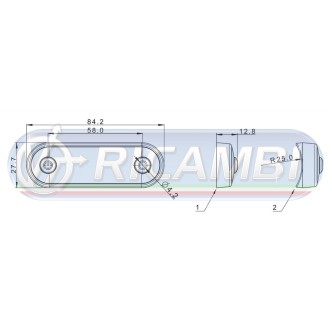1 - FANALINO INGOMBRO A INCASSO 4 LED DARK BIANCO