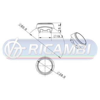 1 - FANALINO INGOMBRO A INCASSO TONDO 1 LED ARANCIO