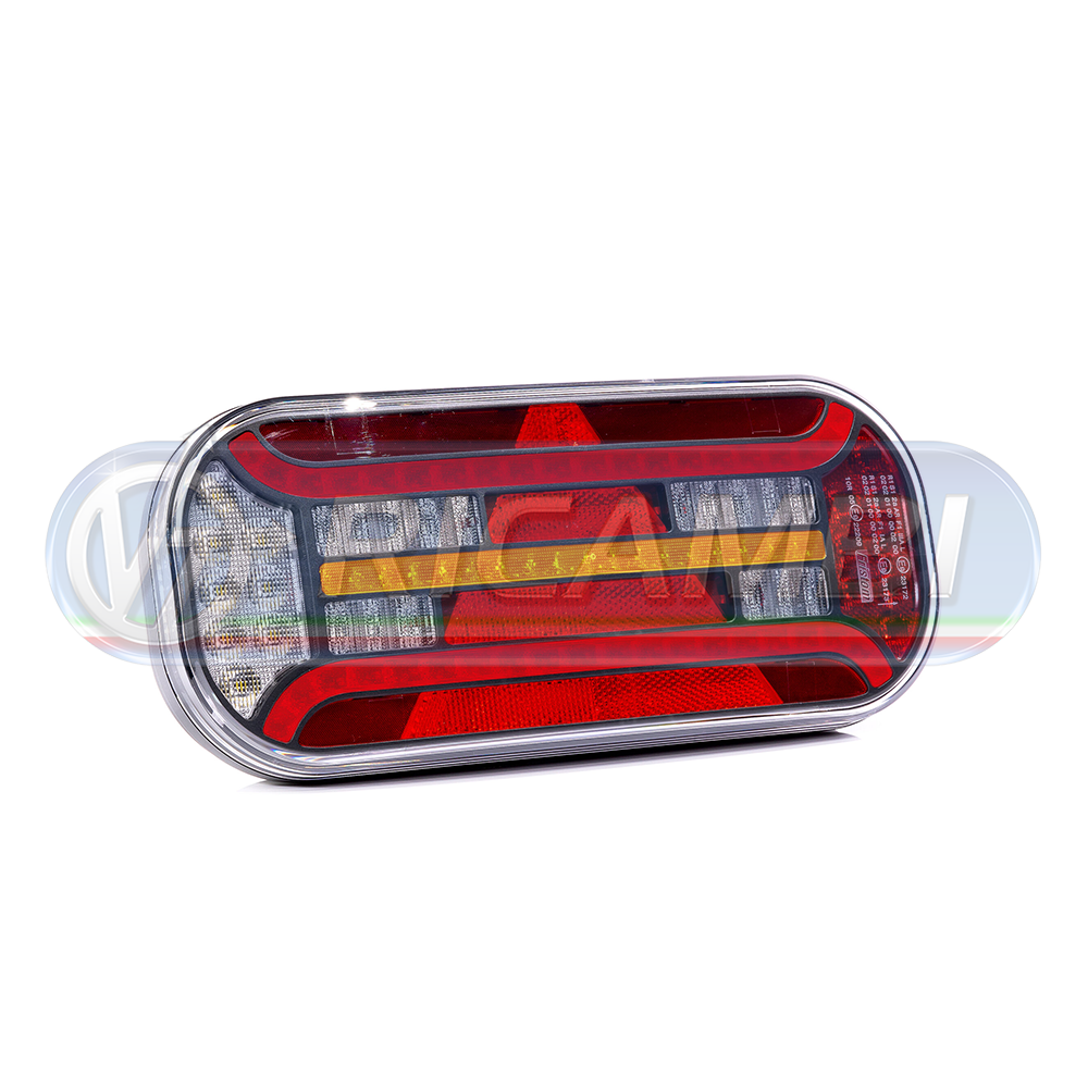 1 - FANALE POST. FULL LED 6 FUNZIONI 12-36V C/RETROMARCIA DX C/CONNETTORE C/TRIANGOLO