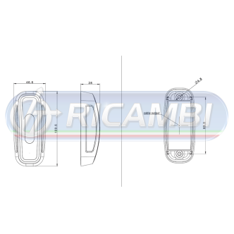 1 - FANALINO INGOMBRO POST. 16 LED 12/24V CORTO S/STAFFA DX/SX