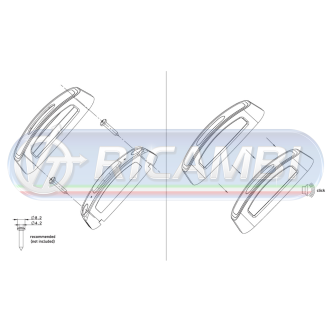 1 - FANALINO INGOMBRO POST. 16 LED 12/24V CORTO S/STAFFA DX/SX