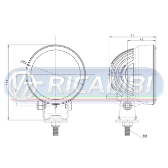 1 - FARETTO DA LAVORO ROTONDO 6 LED 22W 2500 LUMEN