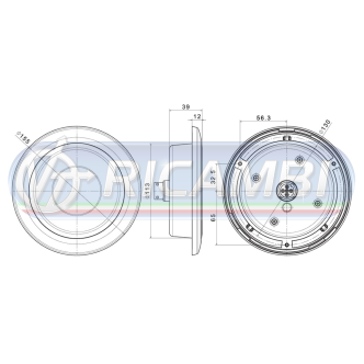 1 - SCOCCA FANALE POSTERIORE TONDO LED D.155 mm