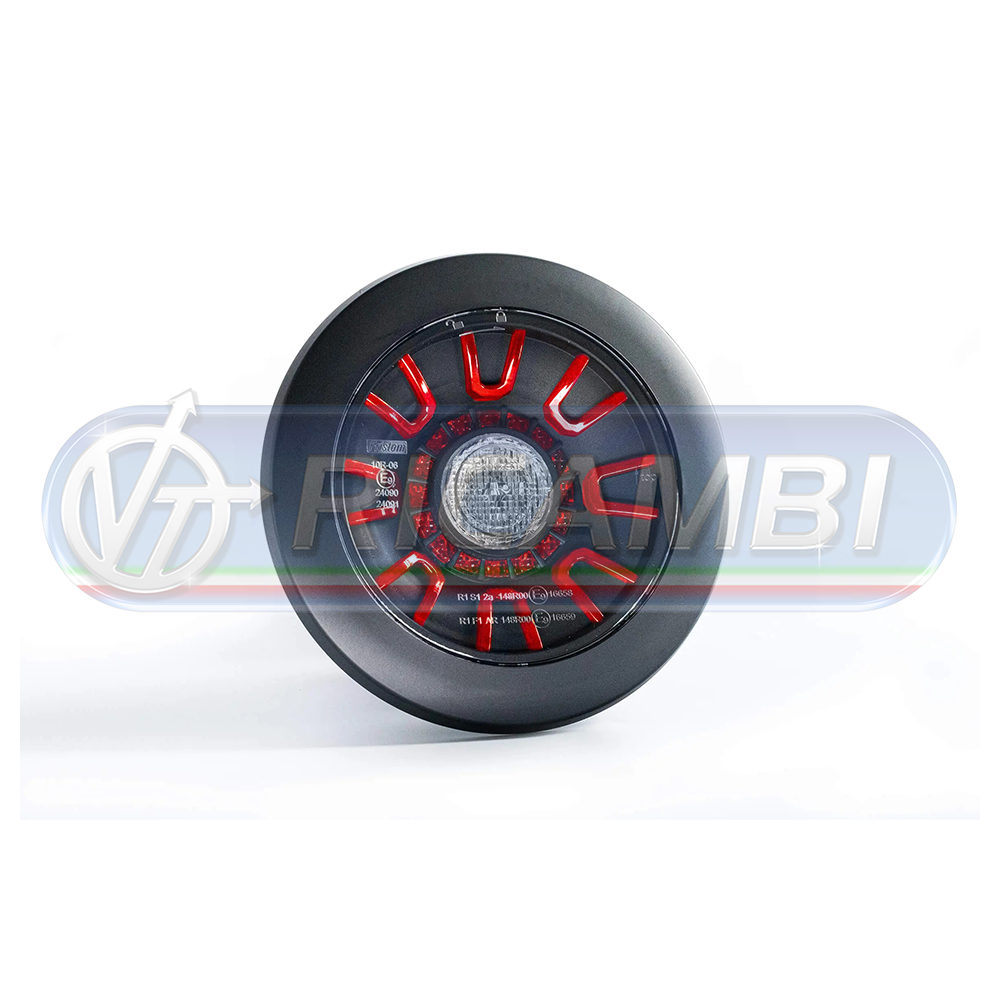 1 - FANALE POST. FULL LED 3 FUNZIONI 12-36V DX/SX NERO TONDO