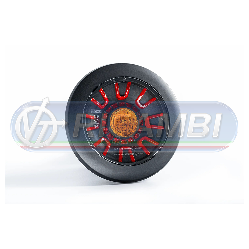 1 - FANALE POST. FULL LED 3 FUNZIONI 12-36V DX/SX NERO TONDO