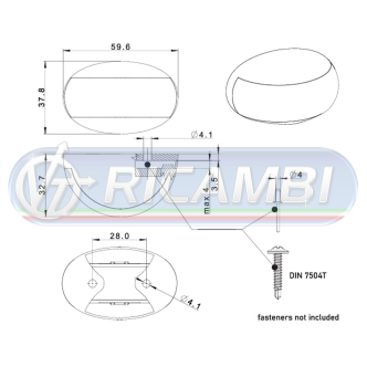 1 - FANALINO INGOMBRO C/VITI 2 LED ARANCIO