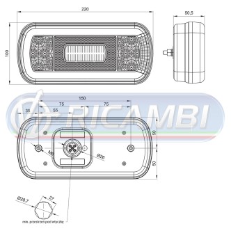 1 - FANALE POST. FULL LED 6 FUNZIONI 12-36V DX C/RETROMARCIA