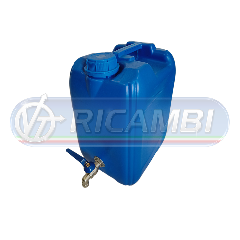 1 - TANICA PLASTICA 10 LT BLU C/RUBINETTO METALLO