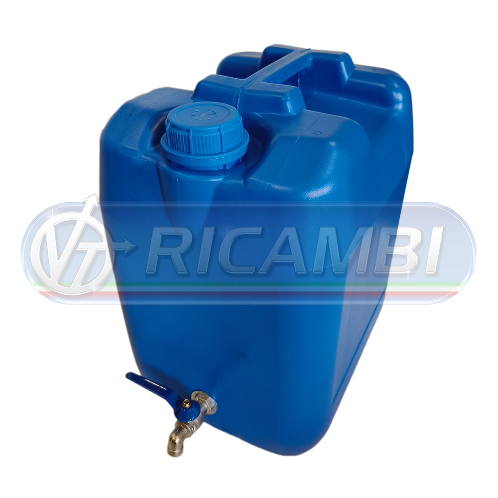 1 - TANICA PLASTICA 20 LT BLU C/RUBINETTO METALLO