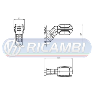 1 - FANALINO INGOMBRO POST. LED A STRISCIA 12/24V MEDIO SX
