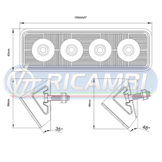 1 - FARETTO LED ANGOLARE 35°/48° 2801 LUMEN